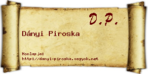 Dányi Piroska névjegykártya