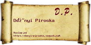 Dányi Piroska névjegykártya